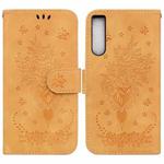 For Sony Xperia 10 IV 2023 Butterfly Rose Embossed Leather Phone Case(Yellow)