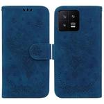 For Xiaomi 13 5G Butterfly Rose Embossed Leather Phone Case(Blue)