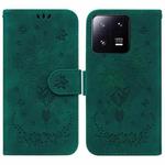 For Xiaomi 13 Pro Butterfly Rose Embossed Leather Phone Case(Green)