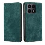 For Honor X8A RFID Anti-theft Brush Magnetic Leather Phone Case(Green)