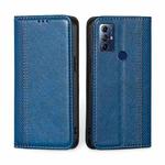 For Motorola Moto G Play 2023 Grid Texture Magnetic Flip Leather Phone Case(Blue)