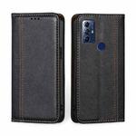For Motorola Moto G Play 2023 Grid Texture Magnetic Flip Leather Phone Case(Black)