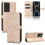 For Xiaomi Redmi K60E 5G Honeycomb Dot Texture Leather Phone Case(Gold)