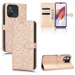 For Xiaomi Redmi 12C / Redmi 11A 4G Global Honeycomb Dot Texture Leather Phone Case(Gold)
