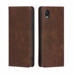 For Kyocera Digno BX2-Digno SX2-A101KC Skin Feel Magnetic Horizontal Flip Leather Phone Case(Dark Brown)