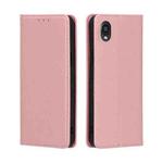 For Kyocera Digno BX2-Digno SX2-A101KC Skin Feel Magnetic Horizontal Flip Leather Phone Case(Rose Gold)