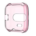 For Fitbit Versa Lite Smart Watch Silicone Protective Case(Transparent Pink)