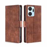 For Honor X7A Skin Feel Crocodile Magnetic Clasp Leather Phone Case(Brown)