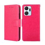 For Honor X7A Crystal Texture Leather Phone Case(Rose Red)