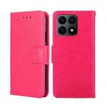For Honor X8A Crystal Texture Leather Phone Case(Rose Red)
