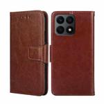 For Honor X8A Crystal Texture Leather Phone Case(Brown)