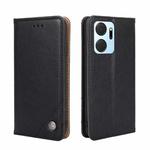 For Honor X7A Non-Magnetic Retro Texture Horizontal Flip Leather Case(Black)