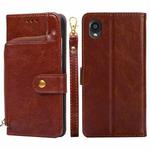 For Kyocera Digno BX2-Digno SX2-A101KC Zipper Bag Leather Phone Case(Brown)