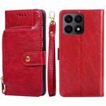 For Honor X8A Zipper Bag Leather Phone Case(Red)