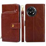 For OnePlus ACE 2 / 11R Zipper Bag Leather Phone Case(Brown)