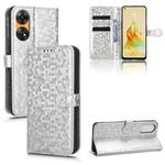 For OPPO Reno8 T 4G Honeycomb Dot Texture Leather Phone Case(Silver)