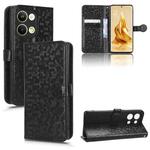 For OPPO Reno9 Pro Honeycomb Dot Texture Leather Phone Case(Black)