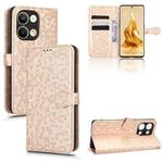 For OPPO Reno9 Pro Honeycomb Dot Texture Leather Phone Case(Gold)