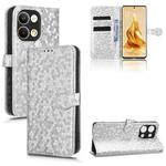 For OPPO Reno9 Pro Honeycomb Dot Texture Leather Phone Case(Silver)
