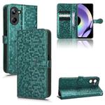 For Realme 10 4G Honeycomb Dot Texture Leather Phone Case(Green)