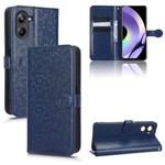 For Realme 10 Pro Honeycomb Dot Texture Leather Phone Case(Blue)