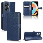 For Realme 10 Pro+ Honeycomb Dot Texture Leather Phone Case(Blue)
