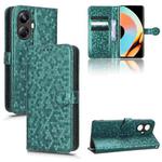 For Realme 10 Pro+ Honeycomb Dot Texture Leather Phone Case(Green)