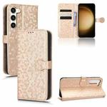 For Samsung Galaxy S23 5G Honeycomb Dot Texture Leather Phone Case(Gold)