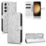 For Samsung Galaxy S23 5G Honeycomb Dot Texture Leather Phone Case(Silver)