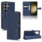 For Samsung Galaxy S23 Ultra 5G Honeycomb Dot Texture Leather Phone Case(Blue)