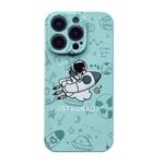 For iPhone 7 Plus / 8 Plus Liquid Silicone Straight Side Phone Case(Green Astronaut)