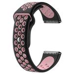 For Fitbit Versa Two-tone Silicone  Watch Band(Black + Pink)
