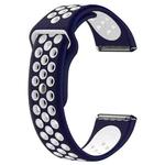 For Fitbit Versa Two-tone Silicone  Watch Band(Dark Blue + White)