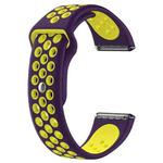 For Fitbit Versa Two-tone Silicone  Watch Band(Purple + Yellow)