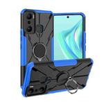 For Infinix Hot 20 Play Armor Bear Shockproof PC + TPU Phone Case with Ring(Blue)
