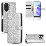 For Honor Play 40 Honeycomb Dot Texture Leather Phone Case(Silver)