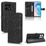 For Honor X8a Honeycomb Dot Texture Leather Phone Case(Black)