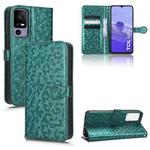 For TCL 40R Honeycomb Dot Texture Leather Phone Case(Green)