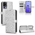 For TCL 40R Honeycomb Dot Texture Leather Phone Case(Silver)