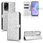 For TCL 405 / TCL 406 T506D Honeycomb Dot Texture Leather Phone Case(Silver)