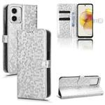 For Motorola Moto G73 5G Honeycomb Dot Texture Leather Phone Case(Silver)