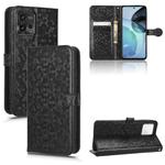 For Motorola Moto G72 4G Honeycomb Dot Texture Leather Phone Case(Black)