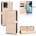 For Motorola Moto G72 4G Honeycomb Dot Texture Leather Phone Case(Gold)