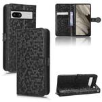 For Google Pixel 7a Honeycomb Dot Texture Leather Phone Case(Black)