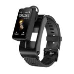 H21 1.14 inch Silicon Band Earphone Detachable Smart Watch Support Temperature Measurement / Bluetooth Call / Voice Control(Black)