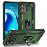 For Motorola Moto G 5G 2023 Shockproof TPU + PC Phone Case with Holder(Army Green)