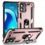 For Motorola Moto G 5G 2023 Shockproof TPU + PC Phone Case with Holder(Rose Gold)