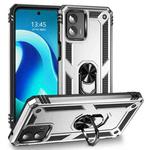 For Motorola Moto G 5G 2023 Shockproof TPU + PC Phone Case with Holder(Silver)