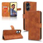 For Realme C55 Skin Feel Magnetic Flip Leather Phone Case(Brown)