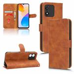 For Honor X5 Skin Feel Magnetic Flip Leather Phone Case(Brown)